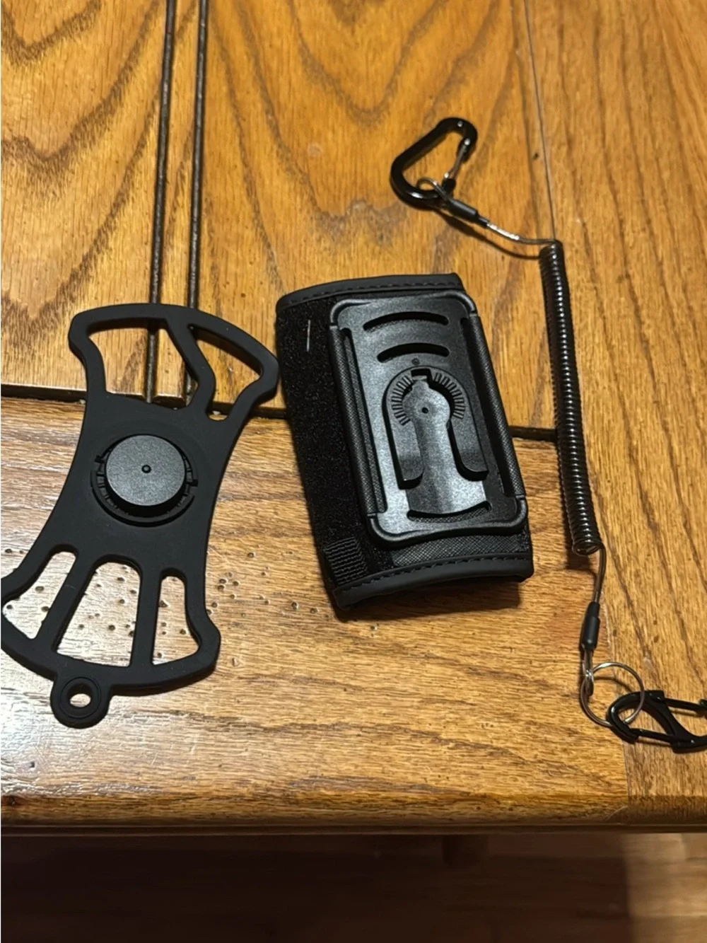 Universal Black Phone Holster with Bungee Lanyard and Silicone Mount